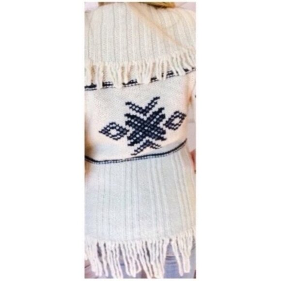 RARE Hollister Fringe Hem Cream Cardigan | Coastal Boho Cottagecore Grandpacore - Picture 7 of 16